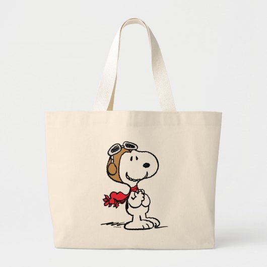 pinda's | Snoopy de vliegende luie Grote Tote Bag (Voorkant)