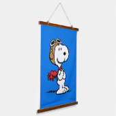 pinda's | Snoopy de vliegende luie Hangend Wandkleed (Gebogen)