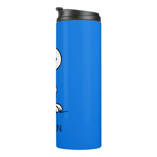 pinda's | Snoopy de vliegende luie | Jouw namen to Thermosbeker (Geroteerd rechts)