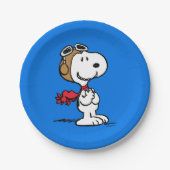 pinda's | Snoopy de vliegende luie Papieren Bordje (Voorkant)