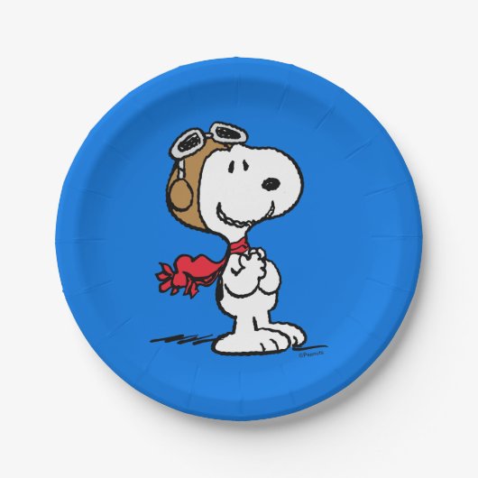 pinda's | Snoopy de vliegende luie Papieren Bordje (Voorkant)