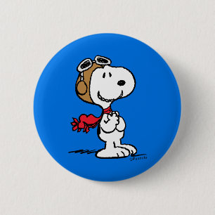 pinda's   Snoopy de vliegende luie Ronde Button 5,7 Cm