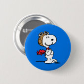 pinda's | Snoopy de vliegende luie Ronde Button 5,7 Cm (Voorkant /achterkant)
