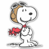pinda's | Snoopy de vliegende luie Sticker (Voorkant)