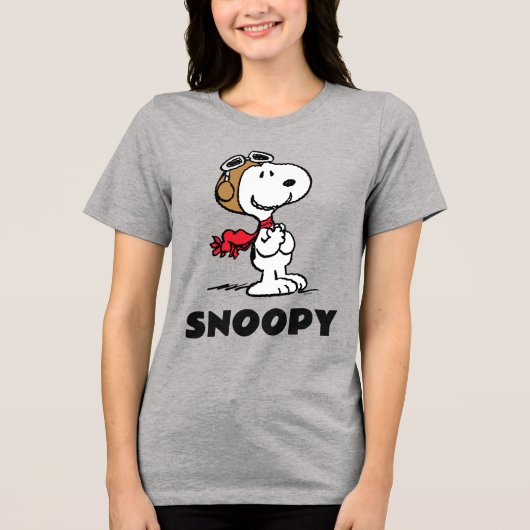 pinda's | Snoopy de vliegende luie Tri-Blend Shirt (Voorkant)