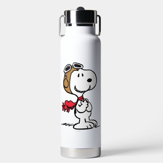 pinda's | Snoopy de vliegende luie Waterfles (Voorkant)