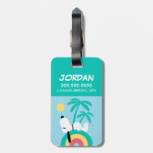 pinda's | Snoopy Deco Dreams Club Paradiso Bagagelabel (Achterkant verticaal)