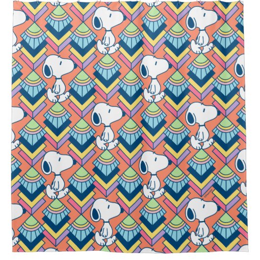 pinda's | Snoopy Deco Dreams Patroon Douchegordijn (Voorkant)