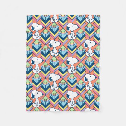 pinda's | Snoopy Deco Dreams Patroon Fleece Deken (Voorkant)