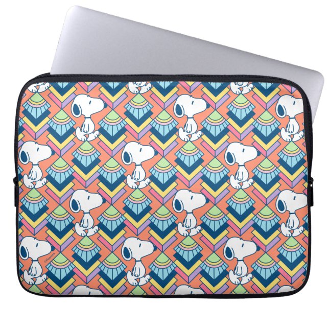 pinda's | Snoopy Deco Dreams Patroon Laptop Sleeve (Voorkant)