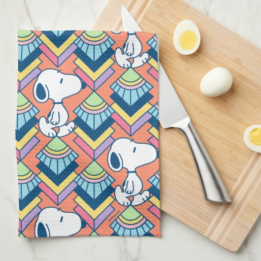 pinda's | Snoopy Deco Dreams Patroon Theedoek (Quarter Fold)