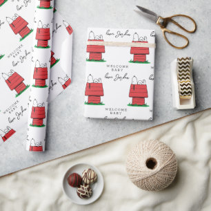 pinda's Snoopy Dog House Baby shower Cadeaupapier