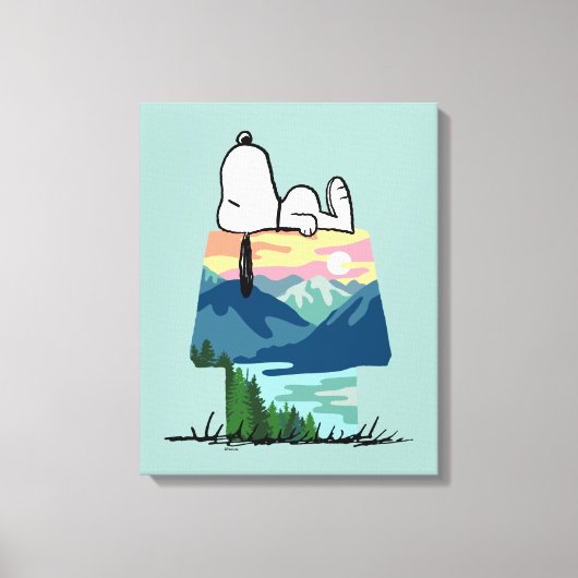 pinda's | Snoopy Dog House Go Wild Canvas Afdruk (Voorkant)