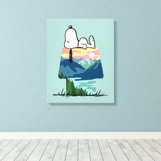 pinda's | Snoopy Dog House Go Wild Canvas Afdruk (Insitu (Houten vloer))