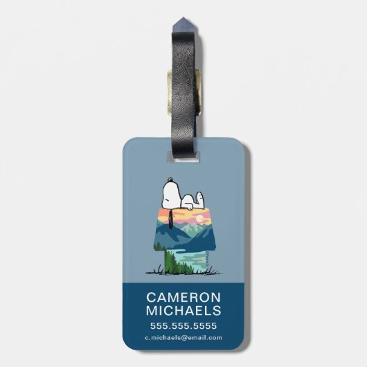 pinda's | Snoopy Dog House Sunrise Bagagelabel (Achterkant verticaal)