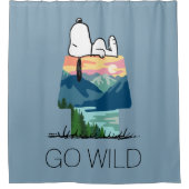 pinda's | Snoopy Dog House Sunrise Douchegordijn (Voorkant)