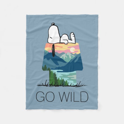 pinda's | Snoopy Dog House Sunrise Fleece Deken (Voorkant)