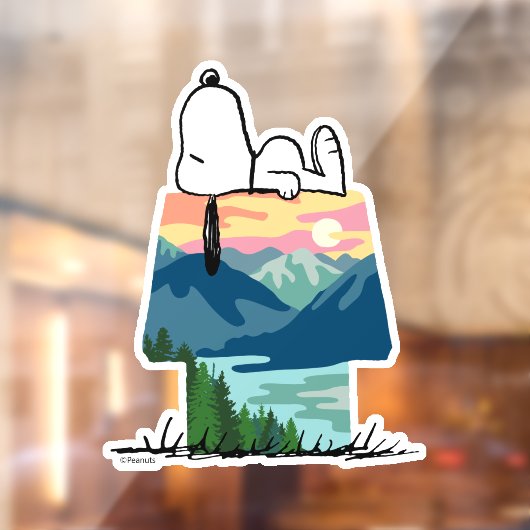 pinda's | Snoopy Dog House Sunrise Raamsticker (Vel 2)