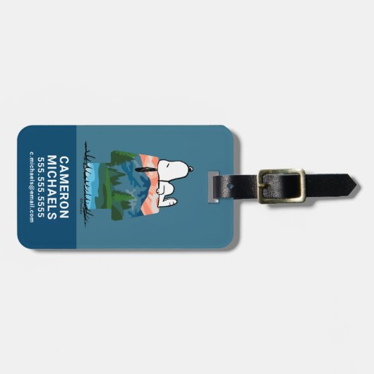 pinda's | Snoopy Dog Sunset Uitzicht Bagagelabel (Voorkant horizontaal)