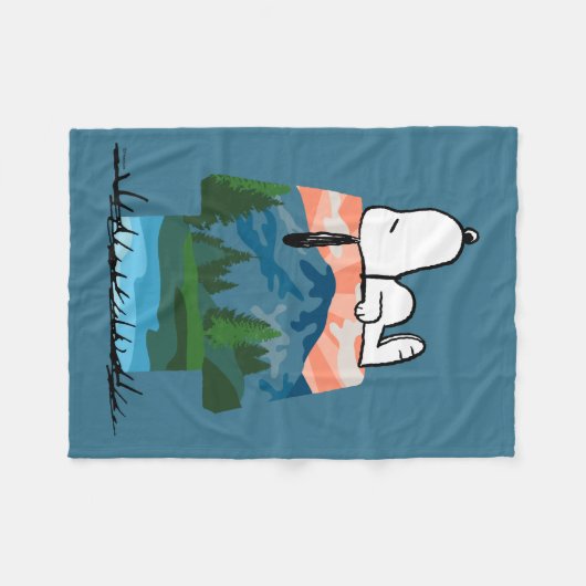 pinda's | Snoopy Dog Sunset Uitzicht Fleece Deken (Voorkant (Horizontaal))