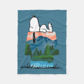 pinda's | Snoopy Dog Sunset Uitzicht Fleece Deken (Voorkant)
