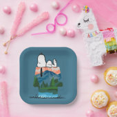 pinda's | Snoopy Dog Sunset Uitzicht Papieren Bordje (Feest)