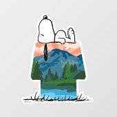 pinda's | Snoopy Dog Sunset Uitzicht Raamsticker (Vel)