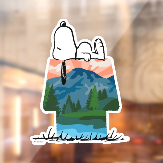 pinda's | Snoopy Dog Sunset Uitzicht Raamsticker (Vel 2)