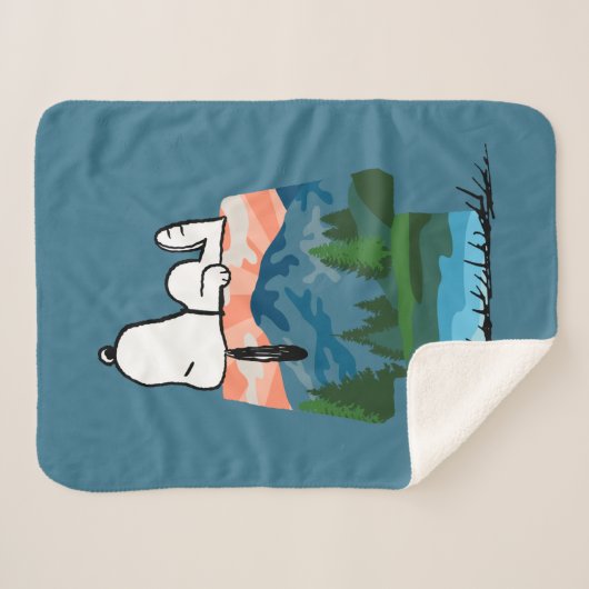 pinda's | Snoopy Dog Sunset Uitzicht Sherpa Deken (Voorkant (horizontaal))