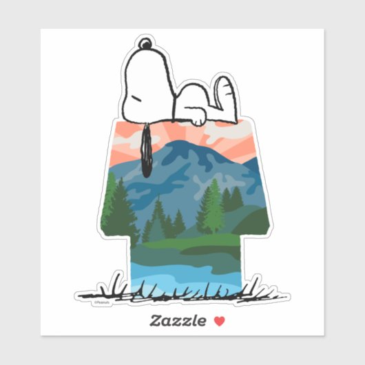 pinda's | Snoopy Dog Sunset Uitzicht Sticker (Vel)