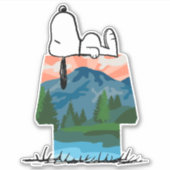 pinda's | Snoopy Dog Sunset Uitzicht Sticker (Voorkant)