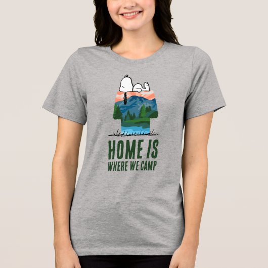 pinda's | Snoopy Dog Sunset Uitzicht Tri-Blend Shirt (Voorkant)