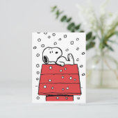 pinda's | Snoopy Doghouse Snowflakes Briefkaart (Staand voorkant)