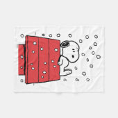 pinda's | Snoopy Doghouse Snowflakes Fleece Deken (Voorkant (Horizontaal))
