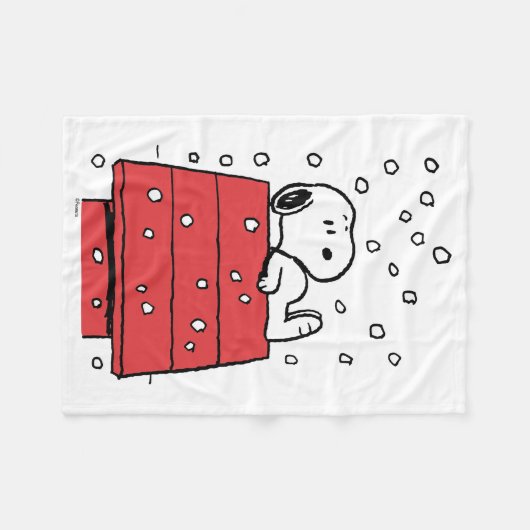 pinda's | Snoopy Doghouse Snowflakes Fleece Deken (Voorkant (Horizontaal))
