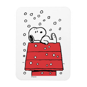 pinda's   Snoopy Doghouse Snowflakes Magneet