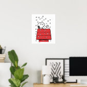pinda's | Snoopy Doghouse Snowflakes Poster (Thuiskantoor)