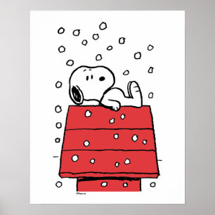 pinda's   Snoopy Doghouse Snowflakes Poster