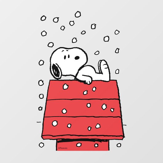 pinda's | Snoopy Doghouse Snowflakes Raamsticker (Vel)