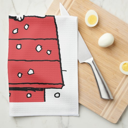 pinda's | Snoopy Doghouse Snowflakes Theedoek (Quarter Fold)