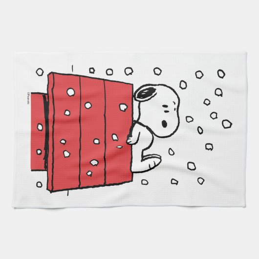 pinda's | Snoopy Doghouse Snowflakes Theedoek (Horizontaal)