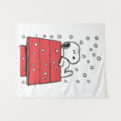 pinda's | Snoopy Doghouse Snowflakes Wandkleed (Voorkant (horizontaal))