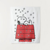 pinda's | Snoopy Doghouse Snowflakes Wandkleed (Voorkant)
