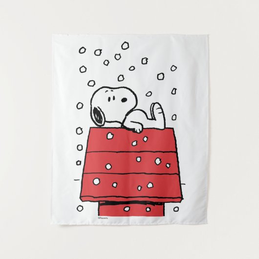 pinda's | Snoopy Doghouse Snowflakes Wandkleed (Voorkant)