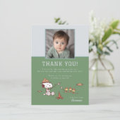 Pinda's - Snoopy | Een gelukkige camper verjaardag Bedankkaart (Staand voorkant)