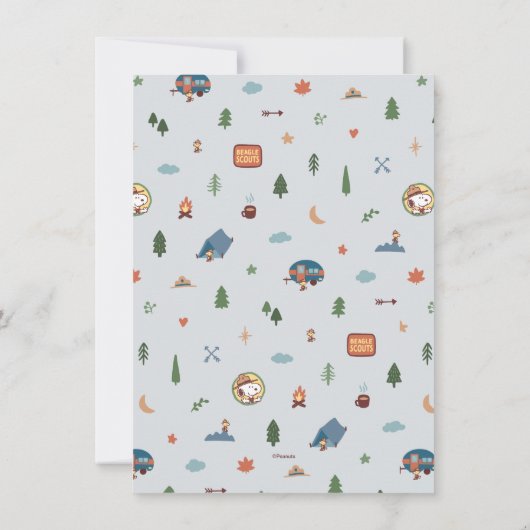 Pinda's - Snoopy | Een gelukkige camper verjaardag Bedankkaart (Achterkant)