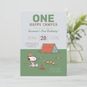 Pinda's - Snoopy | Een gelukkige camper verjaardag Kaart (Staand voorkant)