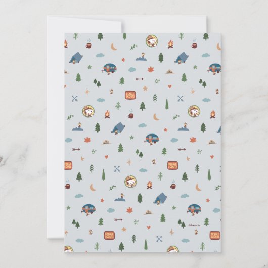 Pinda's - Snoopy | Een gelukkige camper verjaardag Kaart (Achterkant)