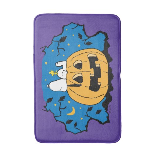 pinda's | Snoopy en Woodstock Jack-O-Lantern Badmat (Voorkant Verticaal)