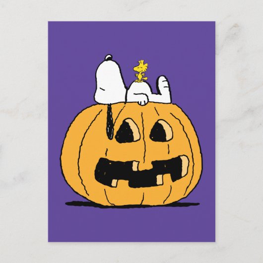 pinda's | Snoopy en Woodstock Jack-O-Lantern Briefkaart (Voorkant)